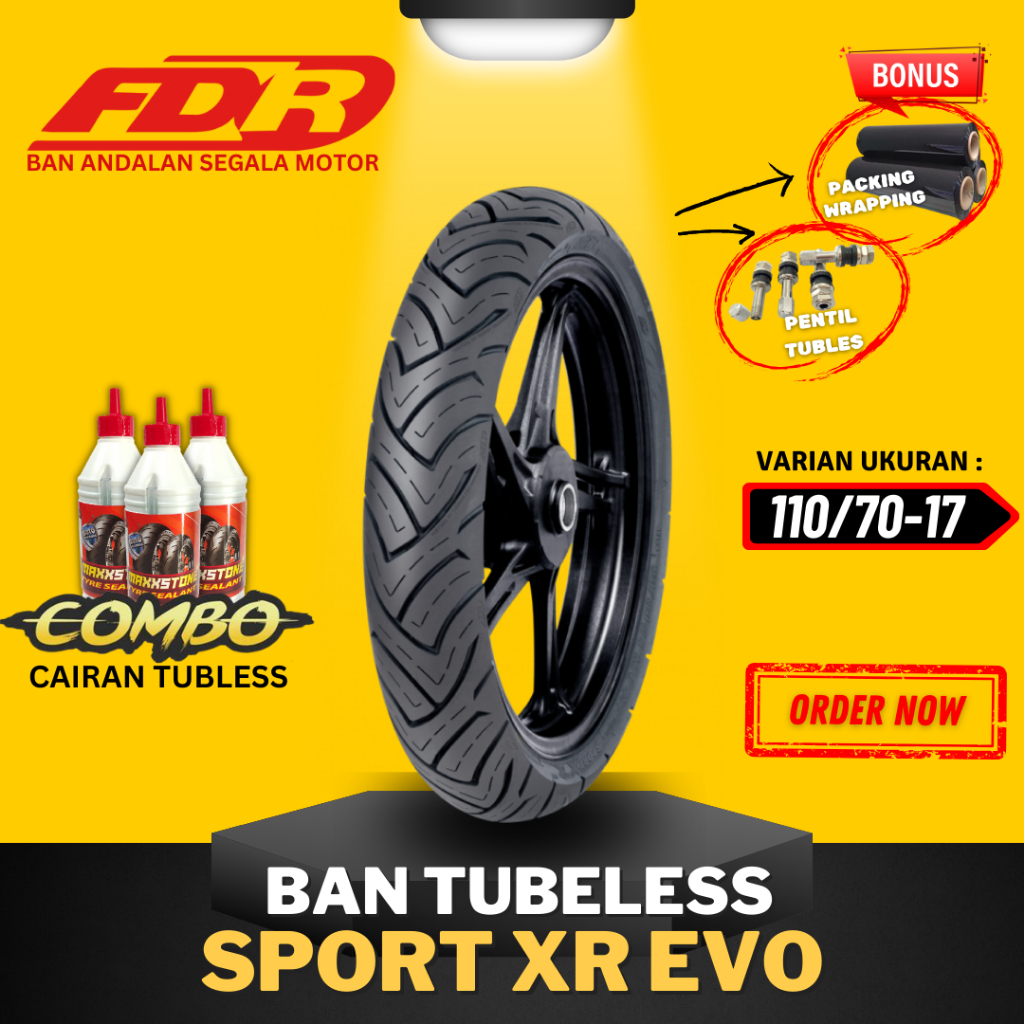 [READY COD] BAN FDR SPORT XR EVO RING 17 / ( 110/70-17 ) BAN FDR TUBELESS TUBLES RING 17 / BAN FDR T