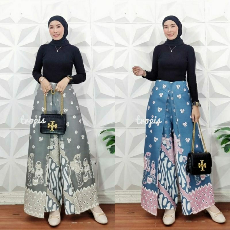 Celana kulot LAYER JUMPUTAN TEJO celana batik tumpuk kerja kantoran bawahan kebaya celana kondangan 