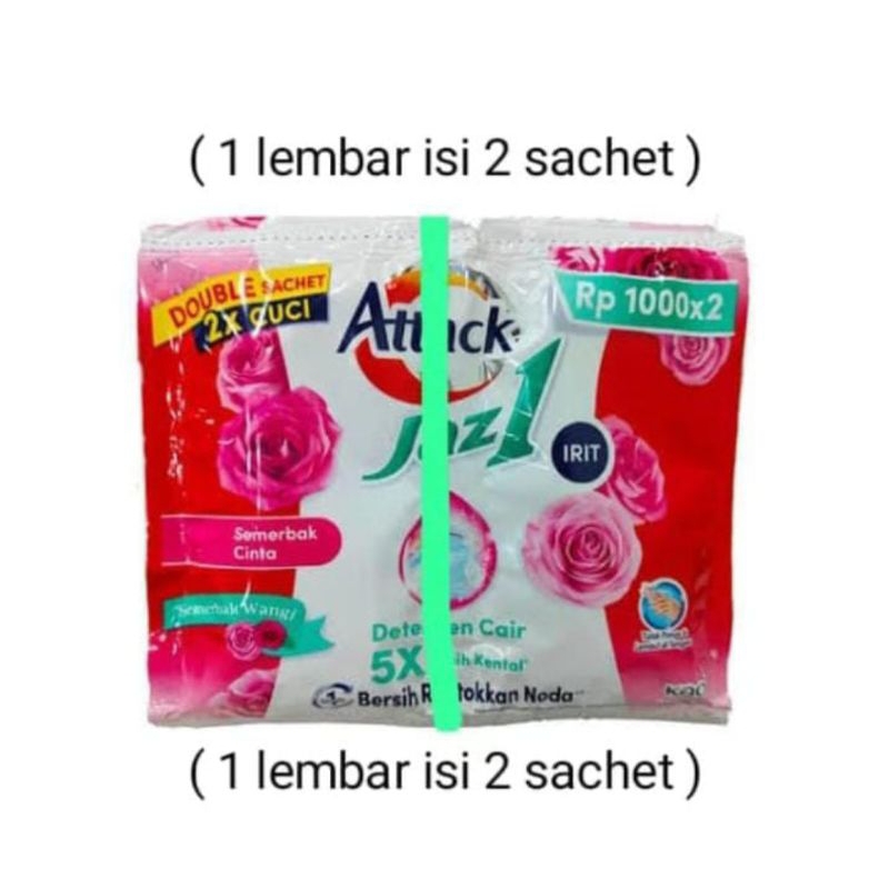 Attack jaz1 cair sachet / Deterjen cair sachet / Deterjen Attack Jazz one / Jaz1 cair 1 renteng (12 