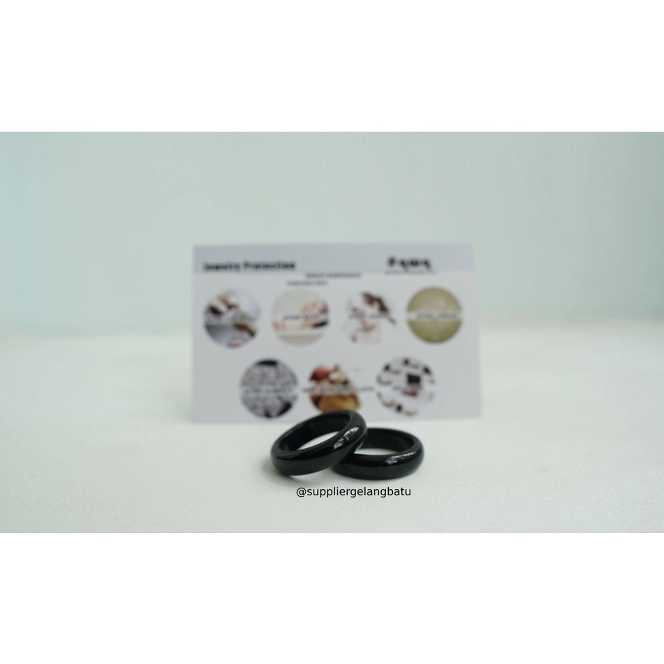 cincin terapi giok onyx hitam korea Pria Wanita akik