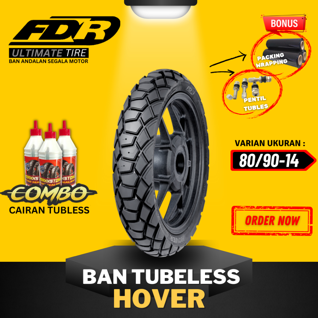 RB [Ready Cod] Ban FDR Tubeless Hover Ring 14 / Ban Luar FDR Hover Ring 14 ( 80/90-14 / 90/90-14 /