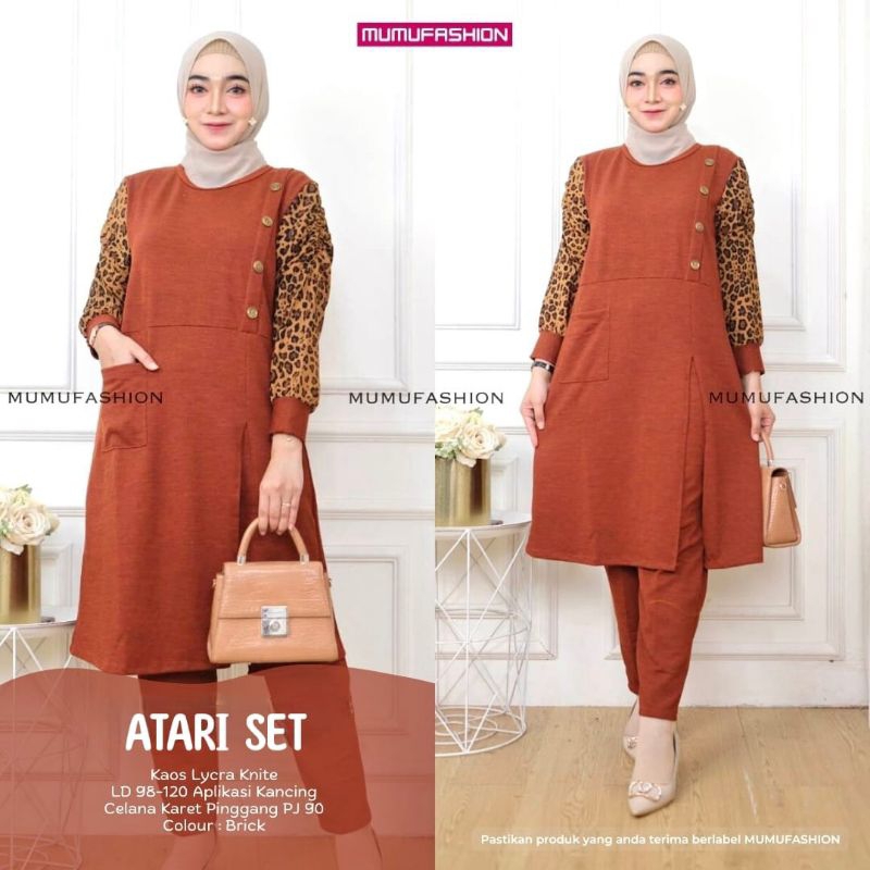 wyhomeshop-Atari set setelan celana knite wanita kekinian by mumufashion