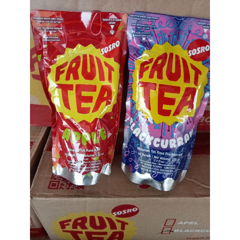 

fruit tea pouch 200 ml,1 karton isi 24pouch blackcurrant/apple