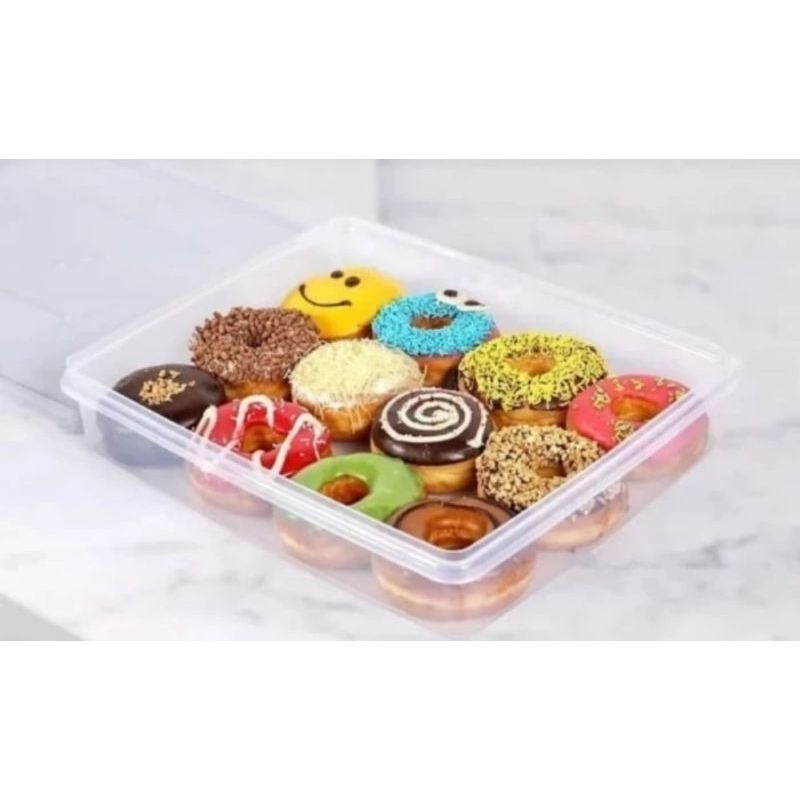 (Sunrise)Box Tempat Donat Multipack 7000ml Food Grade  BPA Free Tempat Penyimpanan Makanan Multifung