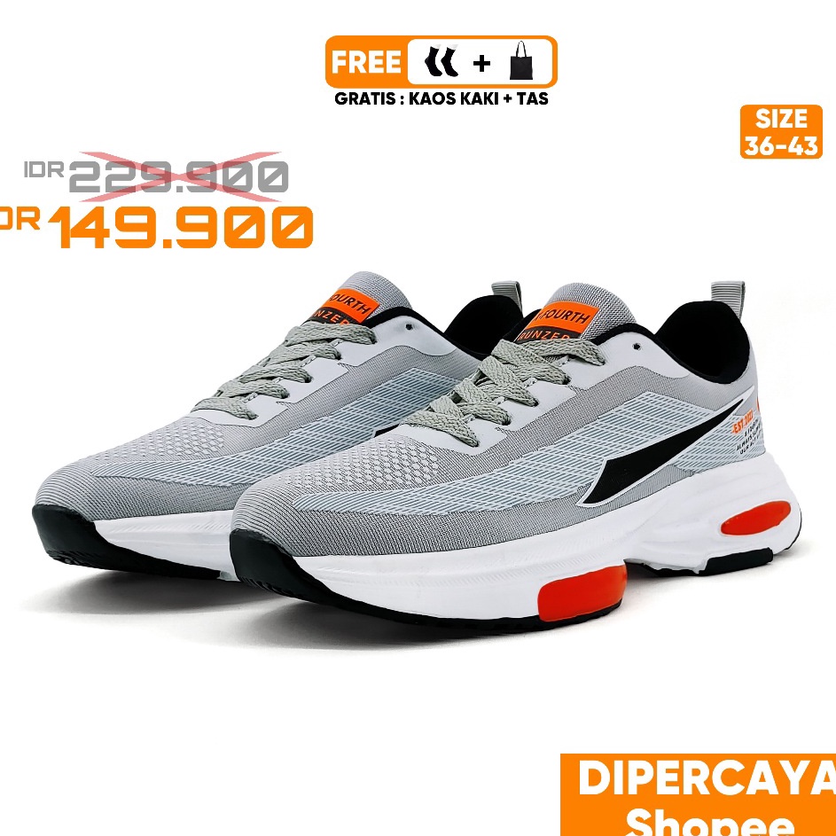Promo Ngetrend  SEPATU OLAHRAGA PRIA DAN WANITA XFOURTH RUNZER SEPATU LARI SENAM DAN GYM 224 TERBARU