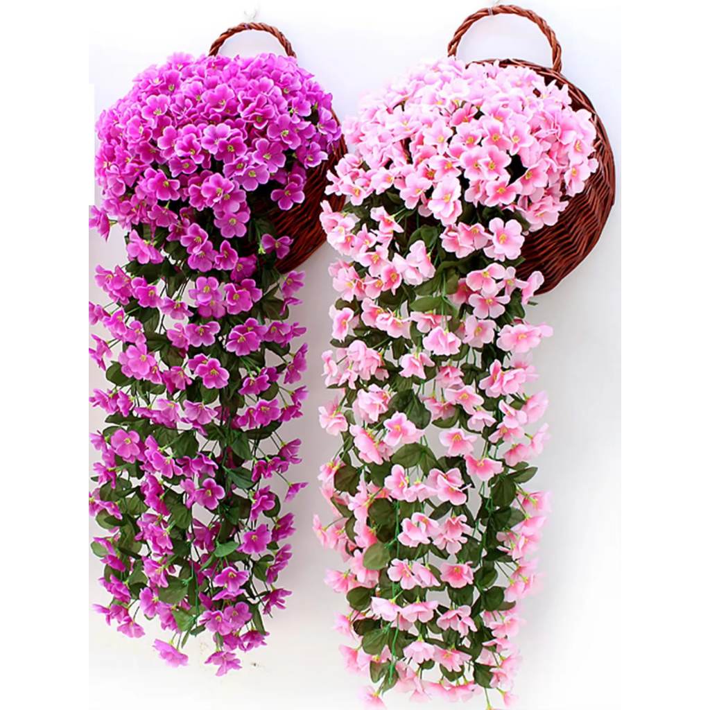 Bunga Gantung Petunia Sakura - Bunga Juntai Plastik Dekorasi Pesta Rumah - Tanaman Hias Gantung