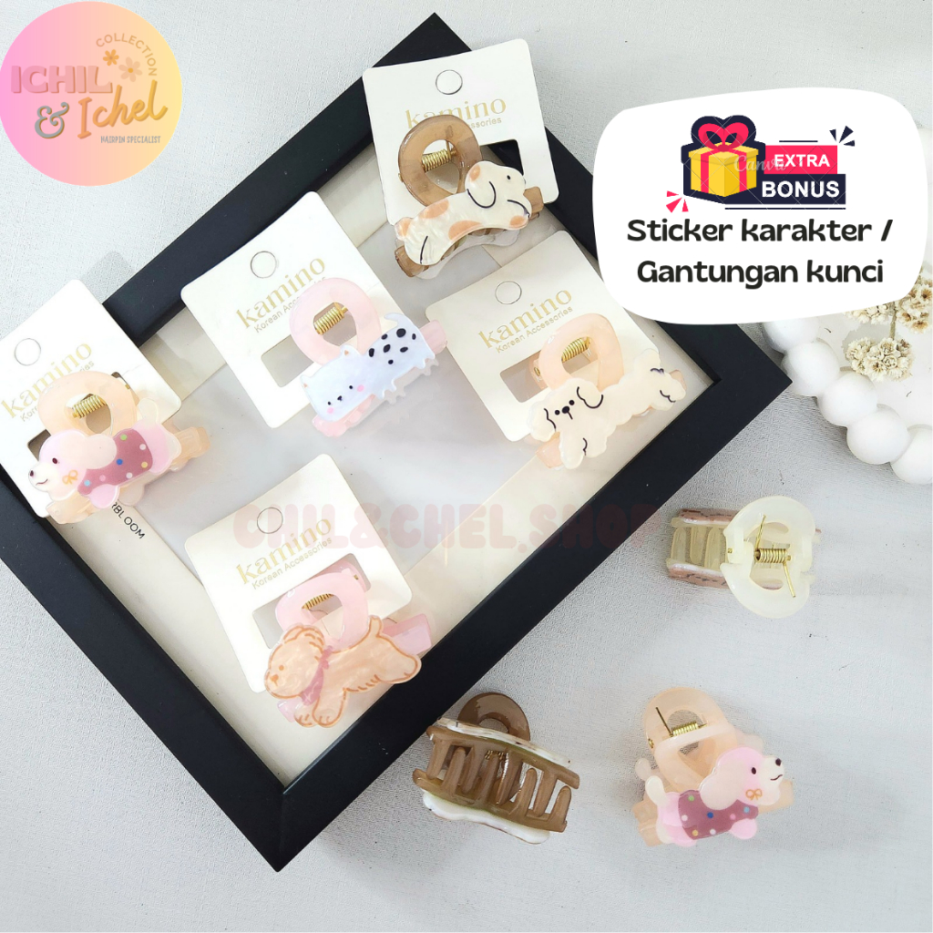 Chil&Chel Jedai Rambut Anak Kamino Motif Pet Animal/ Jepitan Rambut Cepol Anak Perempuan