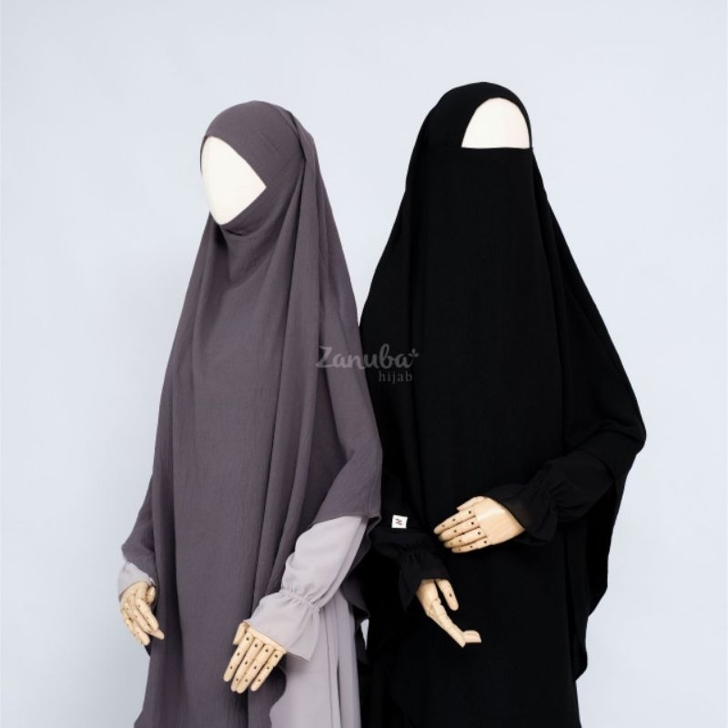 Zanuba hijab French Khimar Simple FK Matt crinkle airflow adem