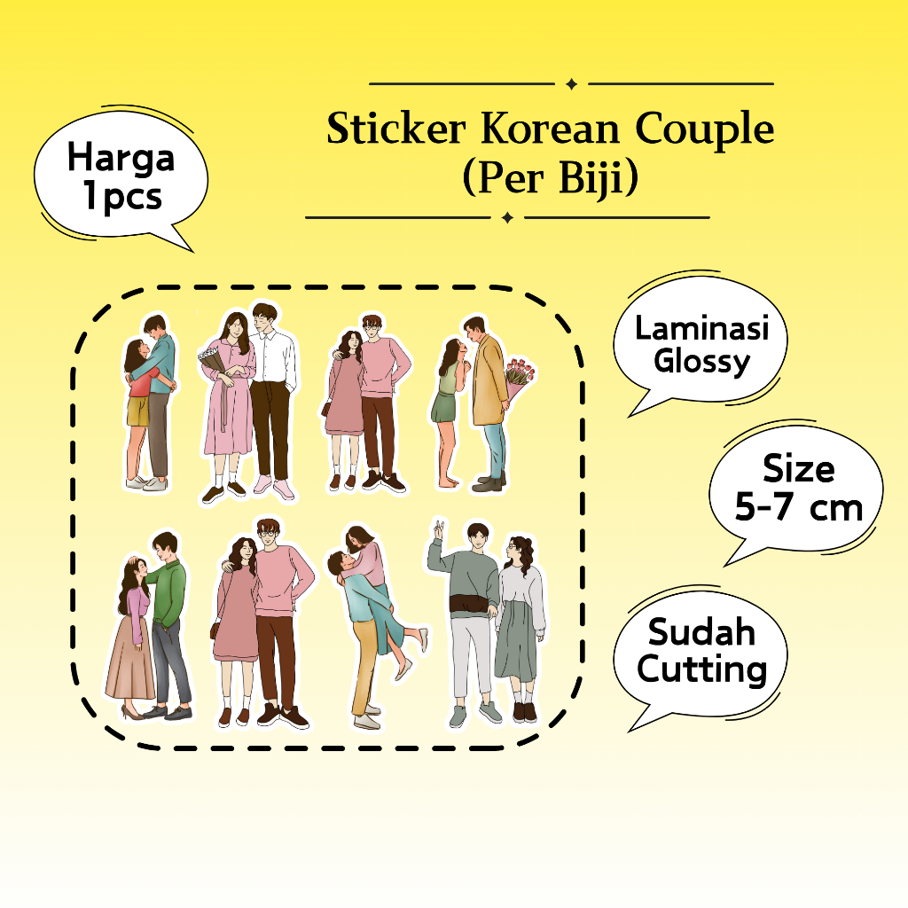 

1 Pcs Sticker Ootd Couple / Sticker Pasangan Simple Untuk Jurnal Vol.01