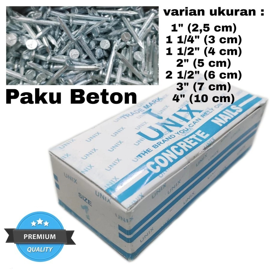 PAKU BETON UNIX UKURAN 7 CM HARGA PER DUS TERMURAH TERLARIS BERKUALITAS OK INTREIOR