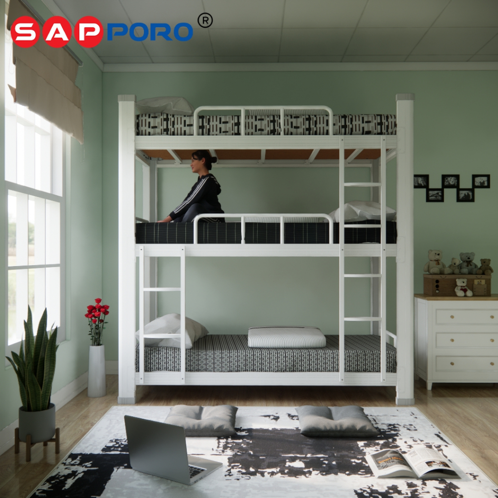 SAPPORO ARIDA - Ranjang Susun Besi 3 Tingkat | Divan Susun 3 Tingkat