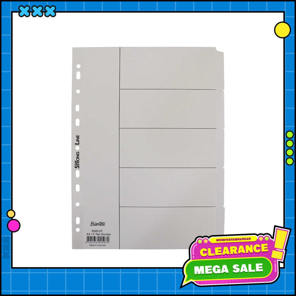 

Bantex Cardboard Divider & Indexes A4 (5 pages) - 6045 07