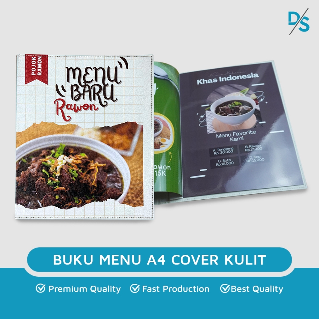 

DSPRINTING - Buku Menu Premium / Print Custom Restoran / Cetak Cover Kulit Ukuran 21 X 29.7 Cm / Ready Stock Harga Terjangkau / Cafe Restoran Hotel / Synthetic leather