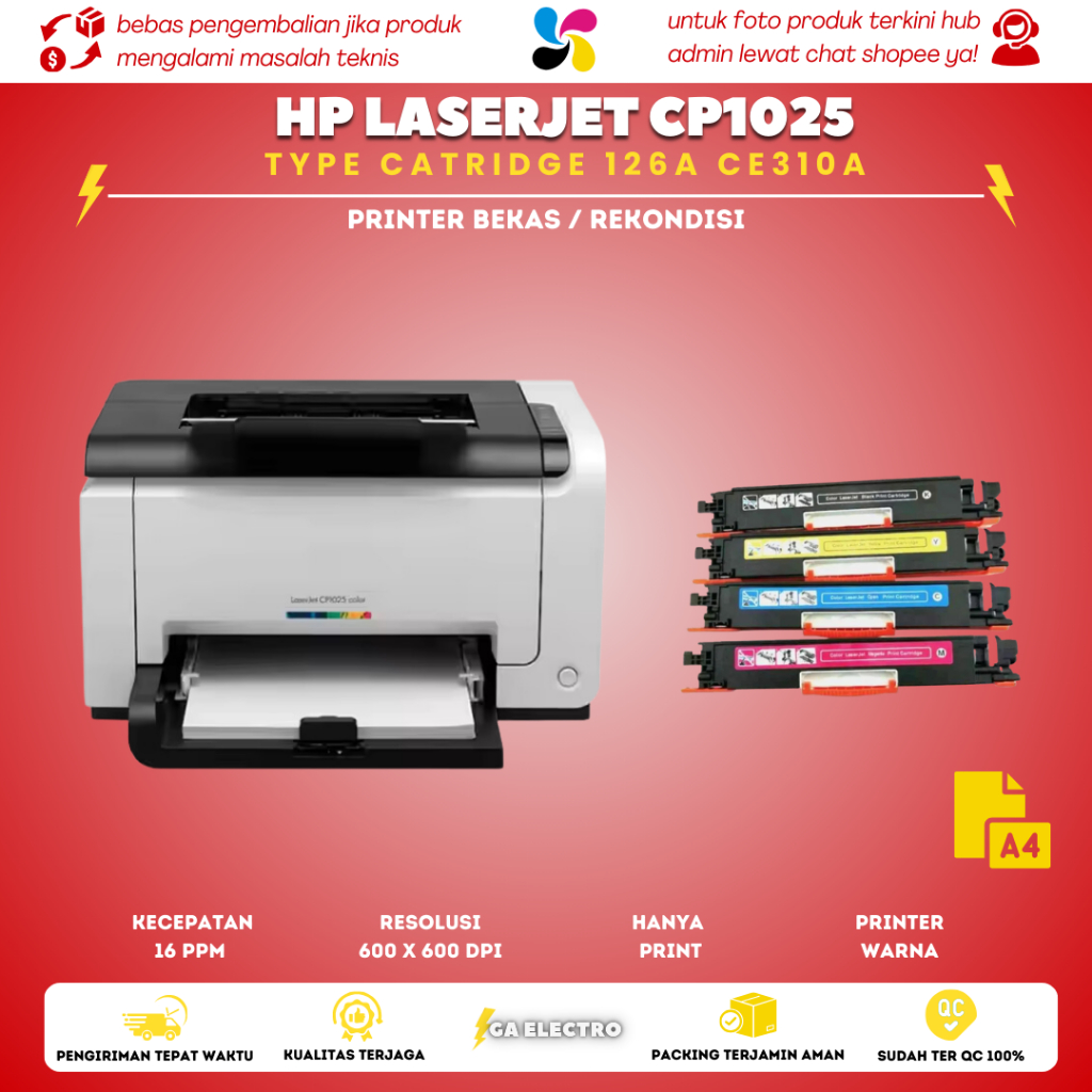 Printer HP LaserJet CP1025 |Color Toner full
