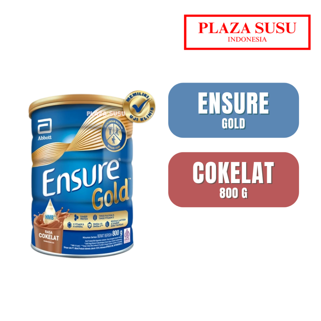 

ENSURE GOLD COKLAT 800 G SUSU NUTRISI DEWASA RENDAH LAKTOSA