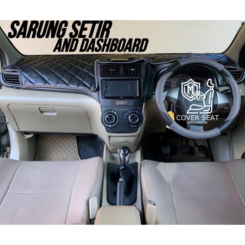 paket 2 in 1 alas Dashboard avanza/xenia tahun 2012-2021 + sarung stir