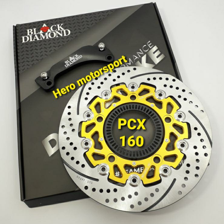 Disc Piringan Cakram Depan PCX 160 ABS/PCX 160 CBS Nyatuh Sensor 260mm Plus Breket Blackdiamond