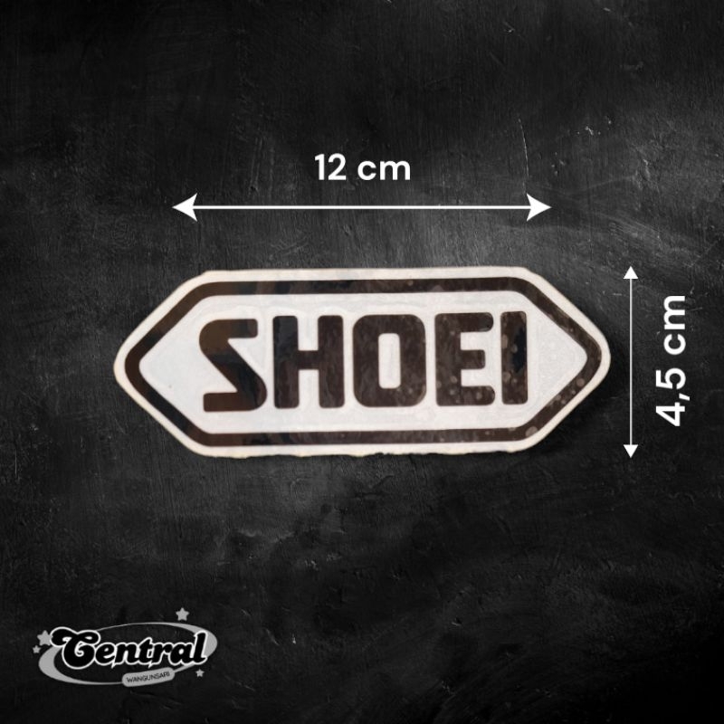 Stiker Shoei / Helm Shoei / Shoei Kyoto / Stiker Printing - Silver Metalik Tulisan hitam Laminasi Gl