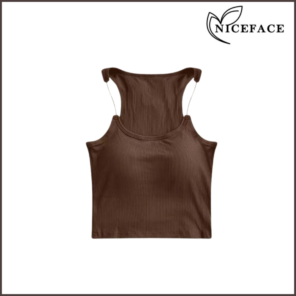 NICEFACE - Tanktop Wanita Tali Tipis Transparan Tangtop Fashion Korean Cup Trendy Atasan Girl