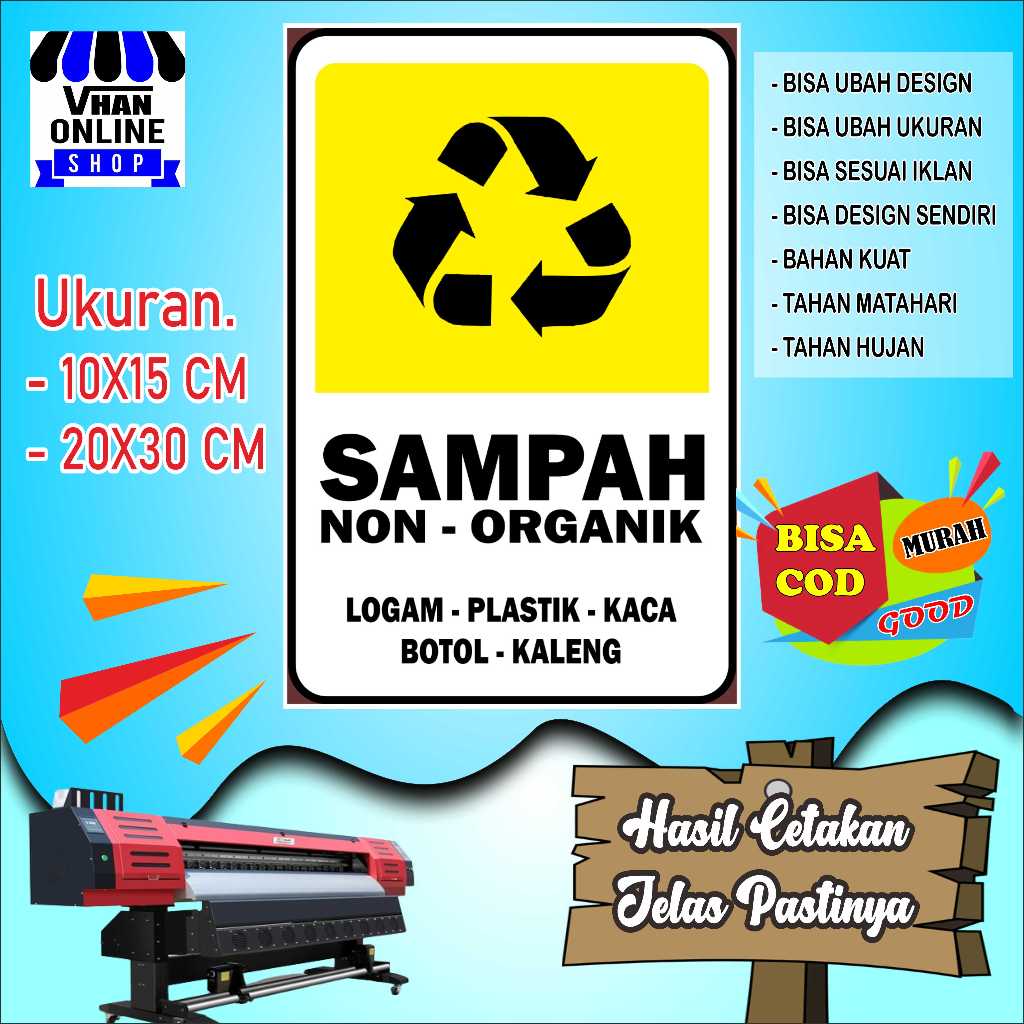 

Cetak Stiker Untuk Tong Sampah Non Organik Kuning