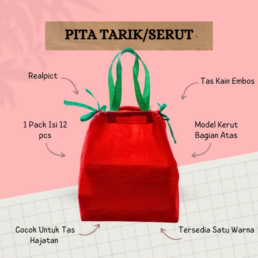 Tas Kain Hajatan 22 Kerut Embos | Tas Kain Spunbond