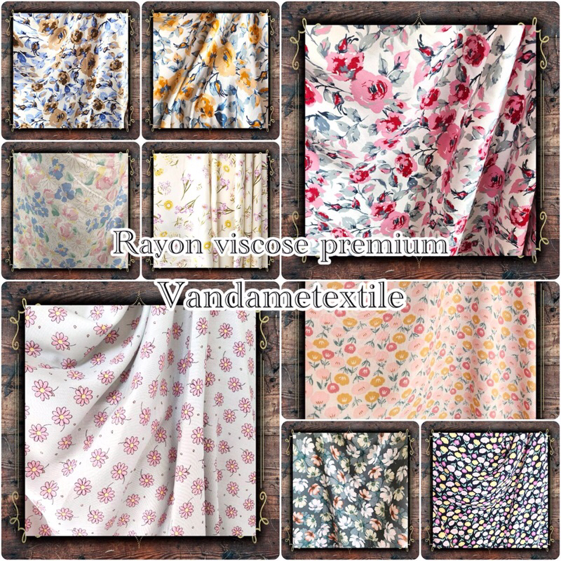 Kain Katun Rayon Motif Bunga Bunga | Katun Rayon Motif Meteran | Katun Rayon Viscose Premium