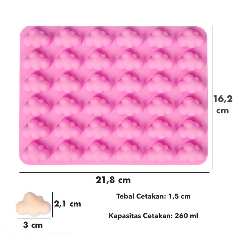 Cetakan Awan Silikon 36 lubang Awan Mini Cloud Silicone Pudding
