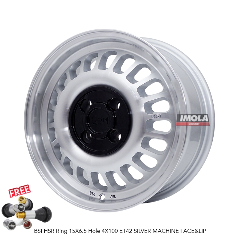 Velg HSR Ring 15 Mobil Agya Ayla Brio Calya Sigra Velg Mobil HSR BSI R15 Lebar 6,5 Silver
