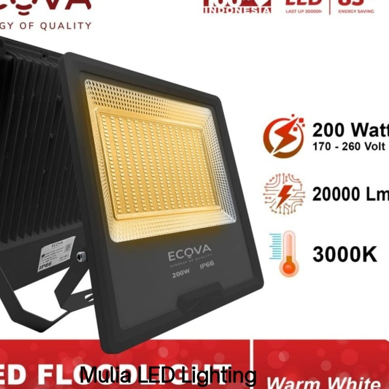 Ecova LED Flood light/ Lampu Sorot 200 Watt