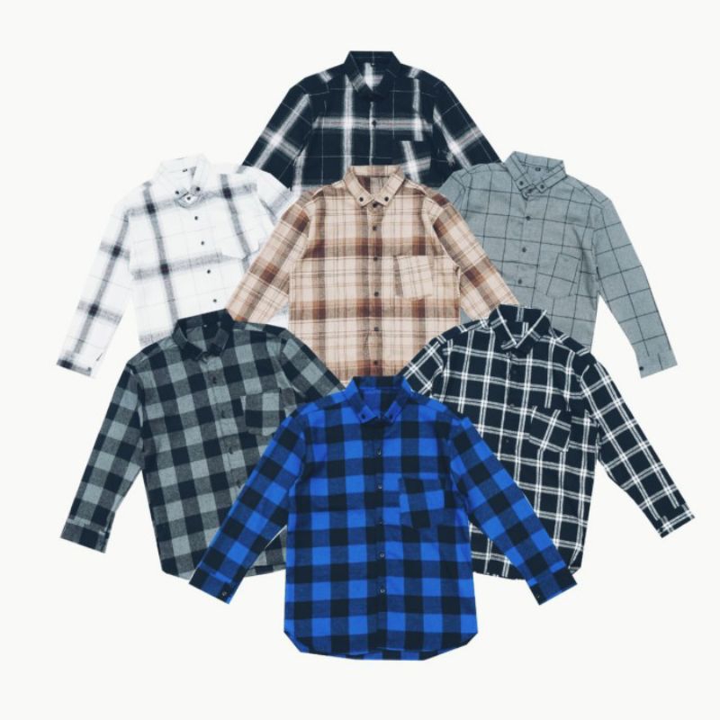 Kemeja Anak Flanel Lengan Panjang - Kemeja Anak - Baju Anak Flanel - Kemeja Flanel Anak Laki Laki Da