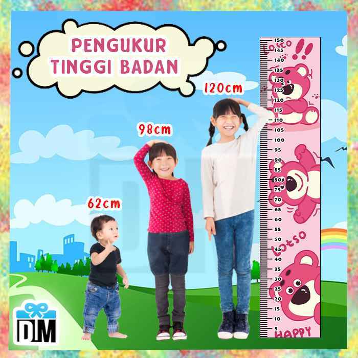 Pengukur Tinggi Badan Anak Growth Chart Sensory Karakter Kids TK SD SMP #M