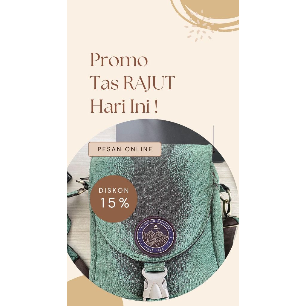 Tas Selempang Rajut Kuat Tebal Halus / Tas Selempang Rajut Pria Wanita distro Terbaru ukuran 28x8x17