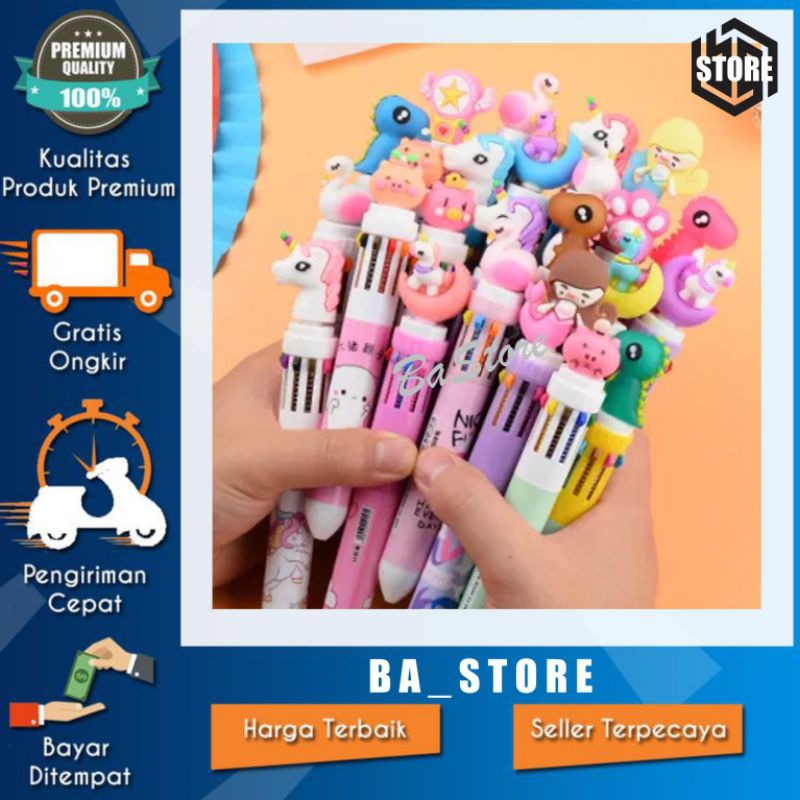 

BULPEN 10 WARNA BERMOTIF LUCU/STATIONARY/PENA MULTY WARNA
