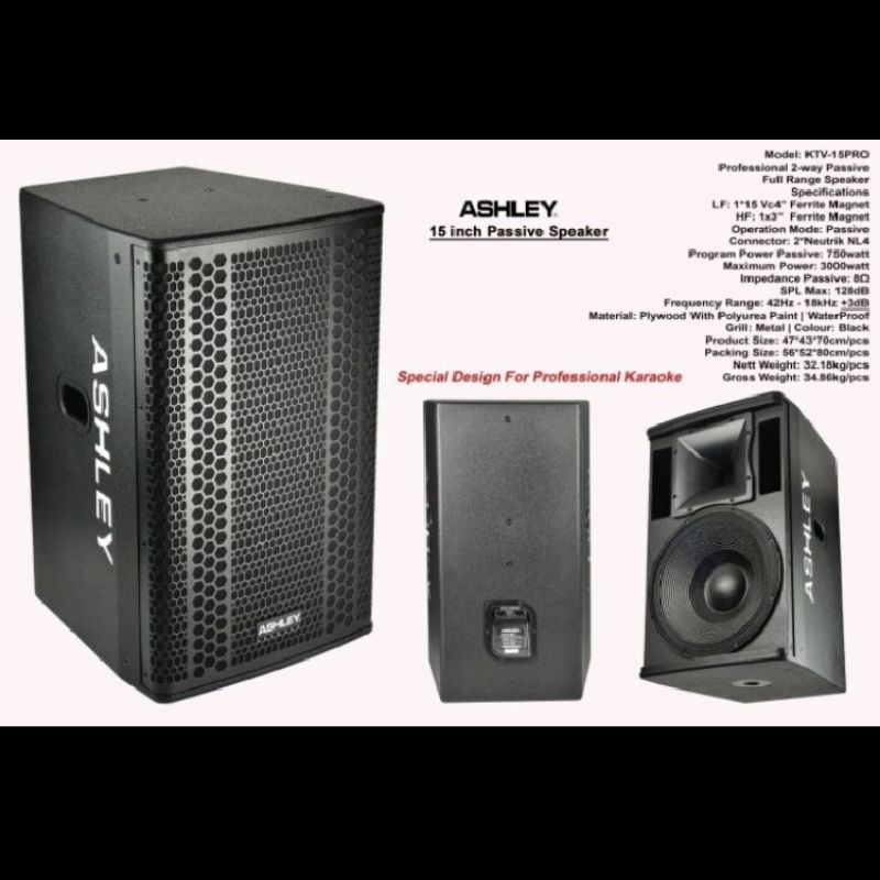 Speaker pasif Ashley KTV15PRO original 15inch passive