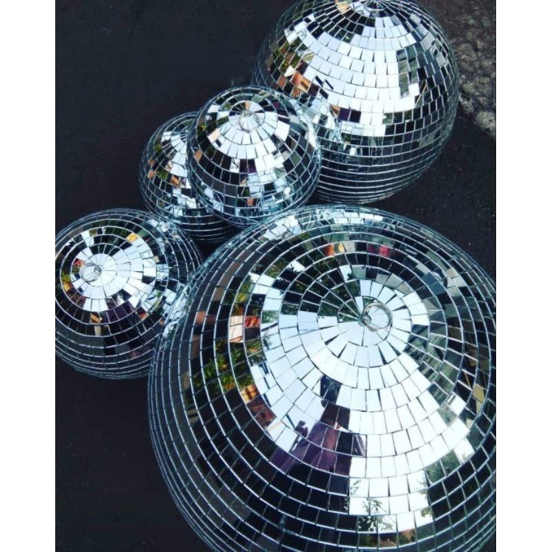 Bola Kaca Mirror Ball Diameter 50cm Bahan Fiber Mirror Ball Size 20Inc Plus Pemutar.. Bola Disco Bol