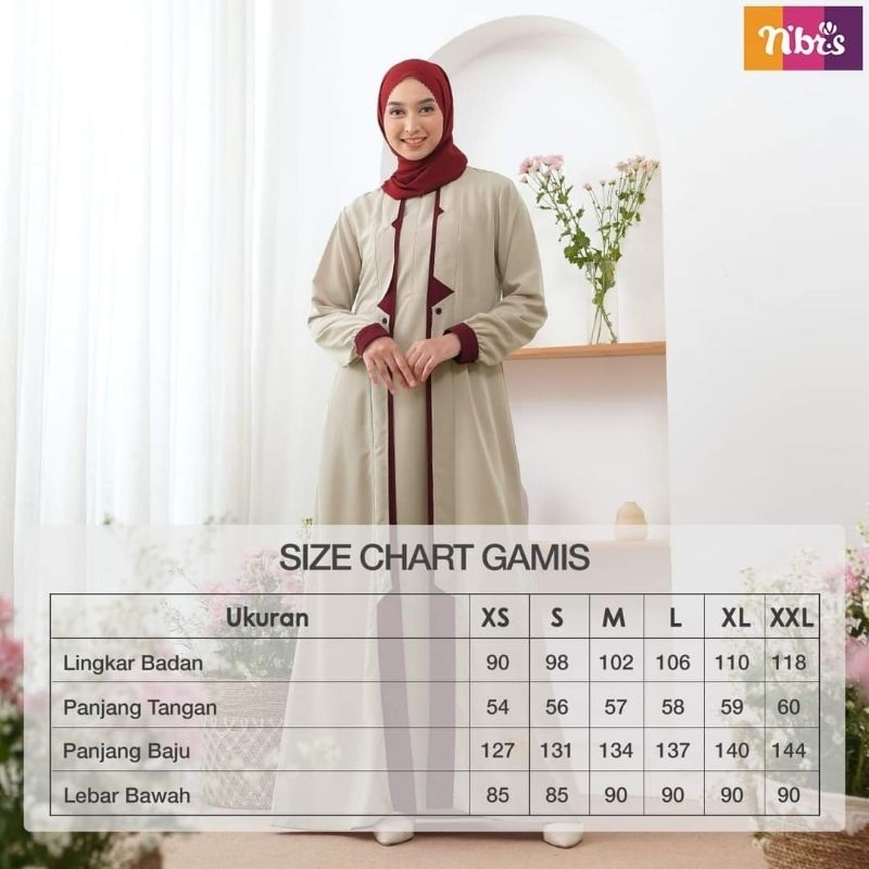 Gamis wanita dewasa by nibras NB B89 Brown Rice size S