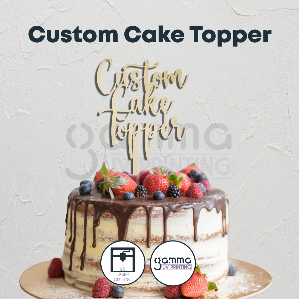 Custom Cake Topper Tulisan Happy Birthday Akrilik Hiasan Kue Gift Acrylic Mirror