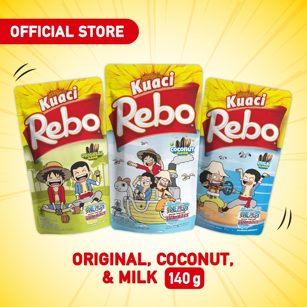 

Rebo Kuaci Bundling 3 PCS 140 Gram - Rasa Coconut, Original & Milk