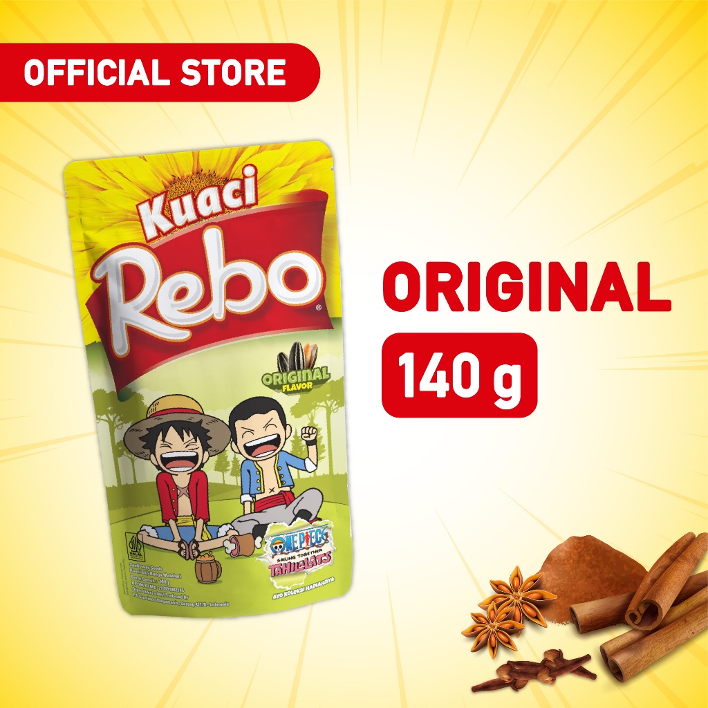 Rebo Kuaci Rasa Original 140 Gram - Cemilan Biji Bunga Matahari