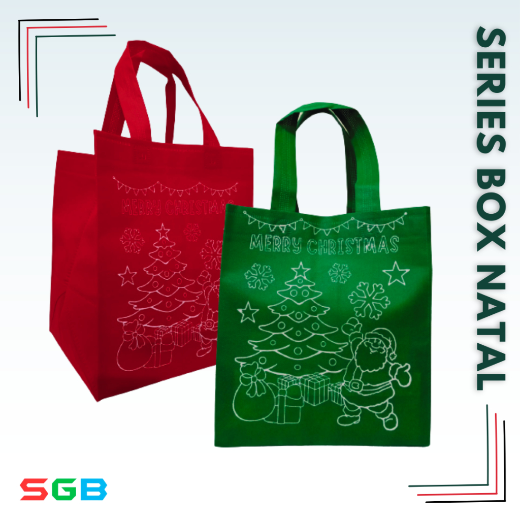 

Tas Spunbond NATAL model BOX untuk isi (Box 25x25 / Box 22x22 / Box 20x20 ) - Goodie Bag Hampers NATAL