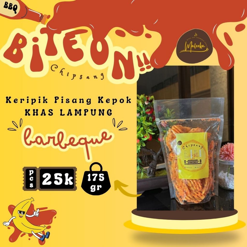 

Chipsang - Keripik Pisang Kepok rasa BARBEQUE Khas Lampung 175gr