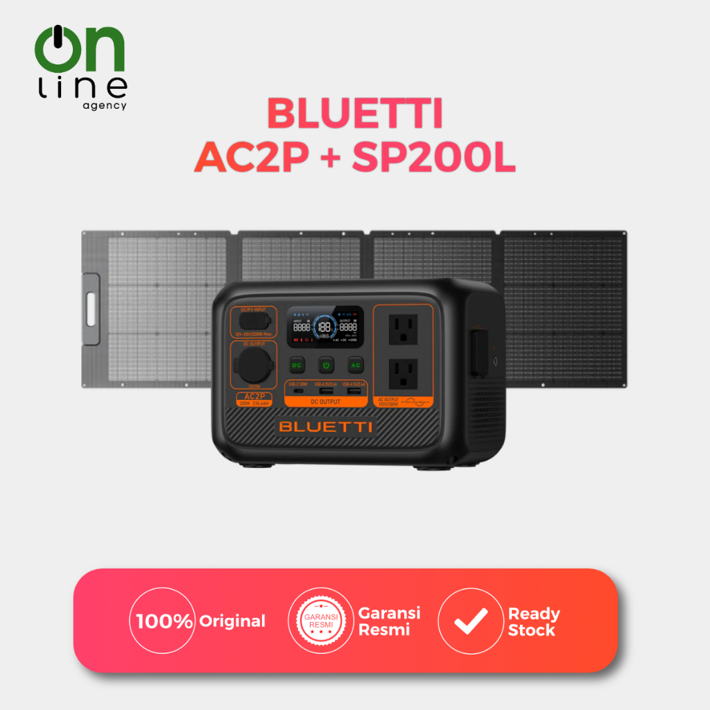BLUETTI AC2P Portable Power Station | 300W 230,4Wh - AC2P + SP200L
