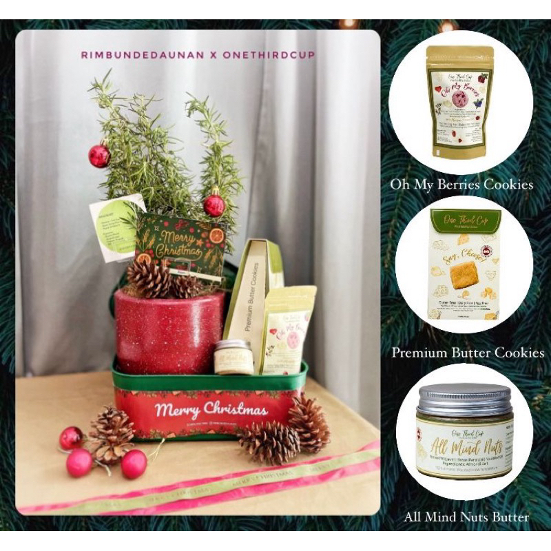 

PREMIUM CHRISTMAS HAMPERS NATAL Rimbundedaunan x Onethirdcup Tanaman Asli Kue Kering Cookies Gluten Free Plant Based