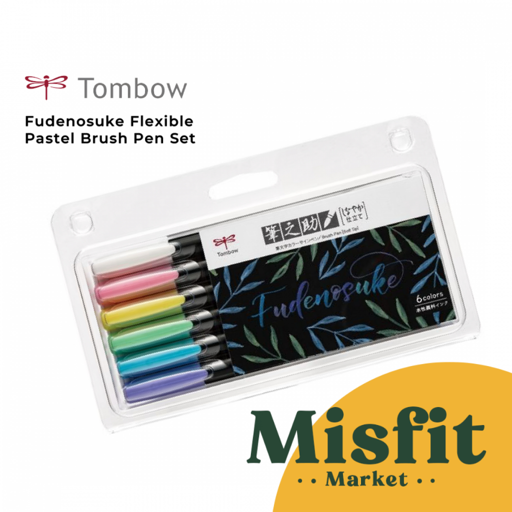 

Tombow Fudenosuke Flexible Pastel Brush Pen SET (6 pcs) Spidol