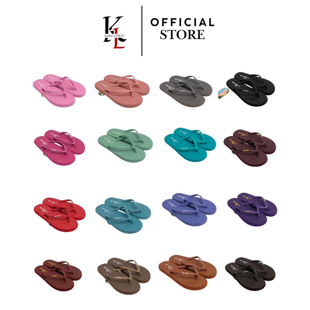 Ando Nice Sandal Jepit Wanita Ando Sandal Jepit Flat Karet Santai Rumah Kostan Ando 100% Original