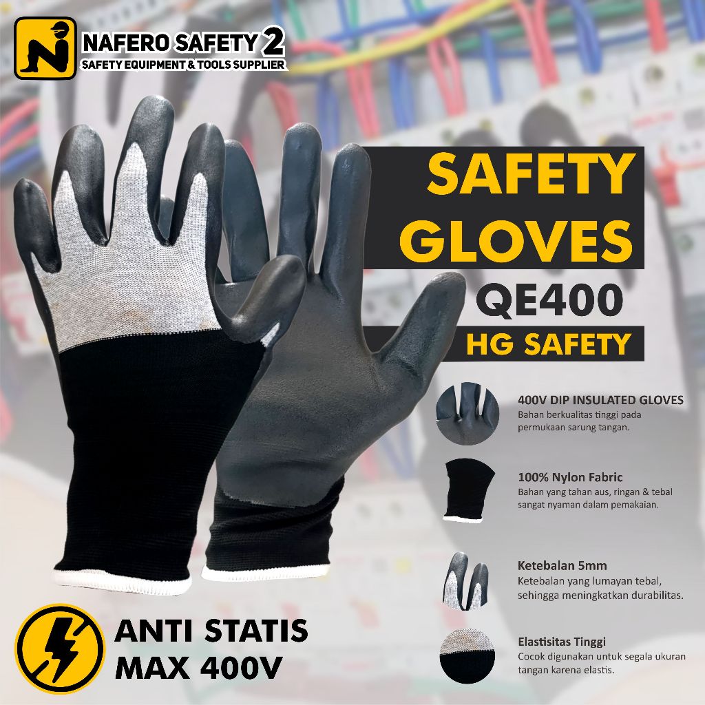 Sarung Tangan Hgsafety Safety Low Voltage Insulation Glove 400V PREMIUM QE400