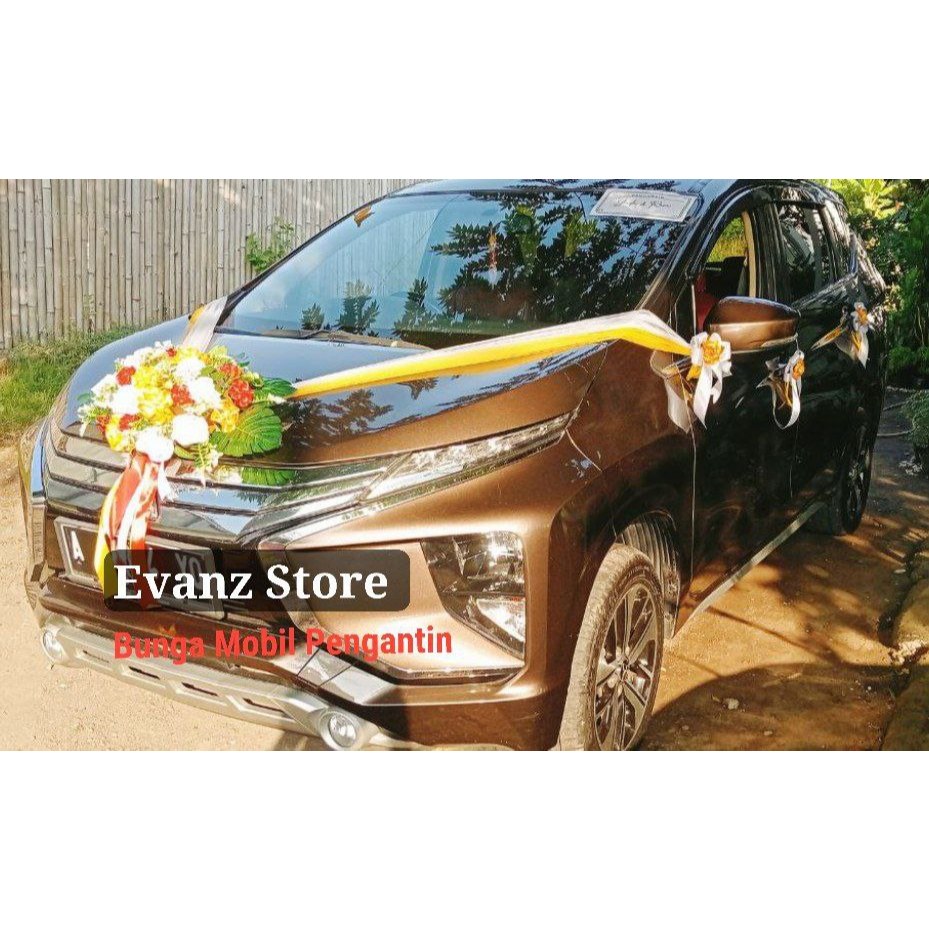 Bunga Mobil Pengantin Red Yellow Oval Besar / Karangan Bunga Mobil Pernikahan/ Bouquet wedding / Bun