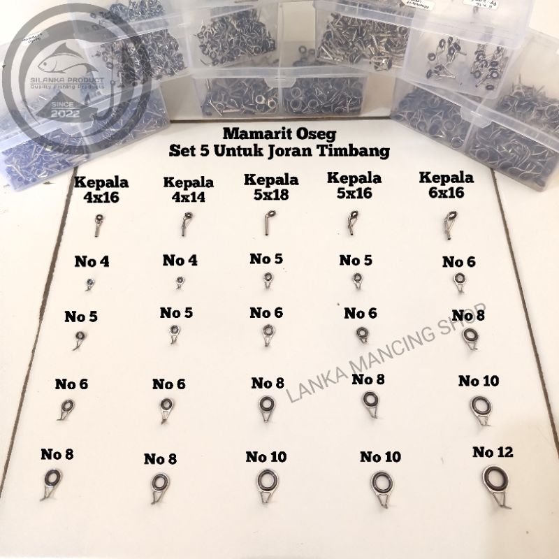 Mamarit Oseg Ring Guide 1set isi 5pcs Untuk joran pancing