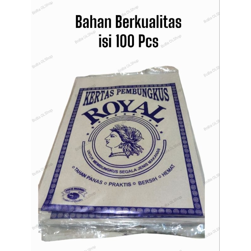 Kertas Pembungkus Nasi Royal Kertas Nasi Coklat isi 100 Pcs
