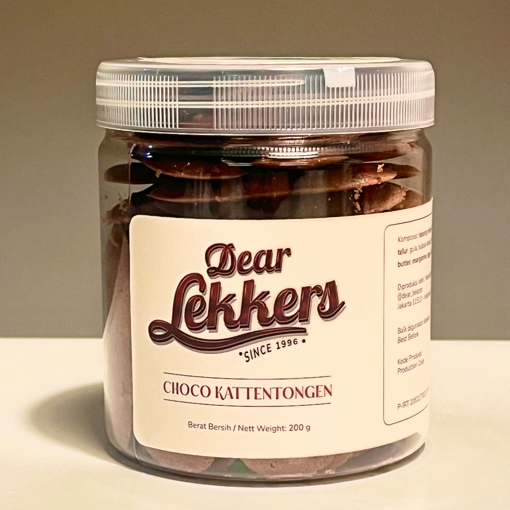 

Lidah Kucing Coklat Kue Kering (Toples Jar 600 ml) - Dear Lekkers